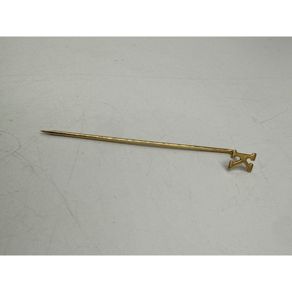 Vintage Gold Tone Initial K Stick Pin Minimalist Letter K Lapel Pin Accessory‎